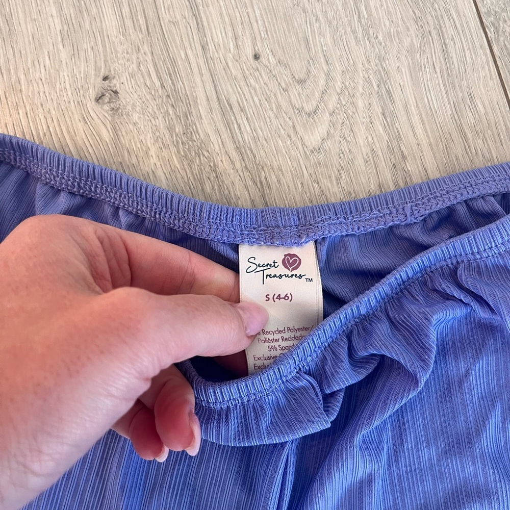 Blue Ruffled Lounge Boy Shorts - Picture 2 of 2